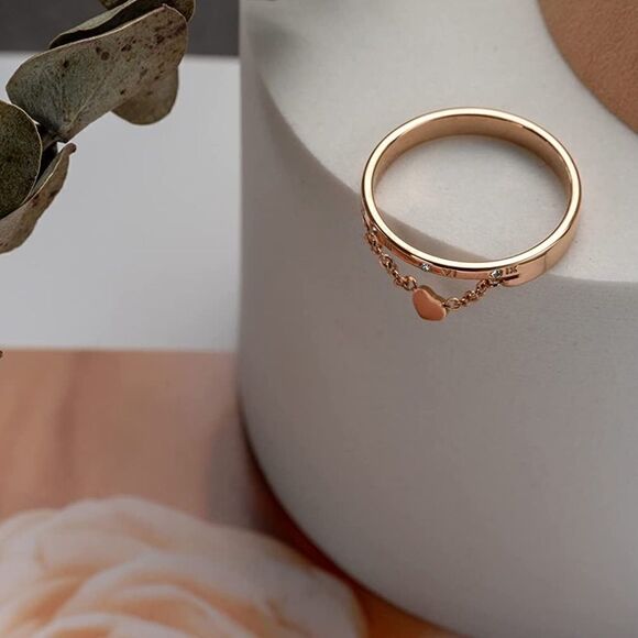 NEWâRose GoldâSweetâHeartâDiamondâRing - Picture 4 of 6